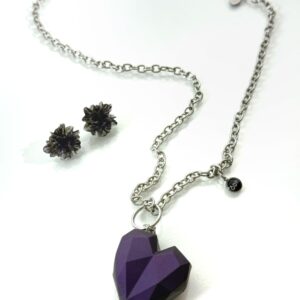 Komplet Ciche Serce / Fiolet